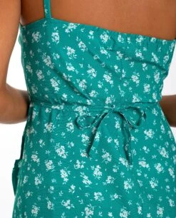 VESTIDO THAT GIRL · VERDE -[品牌] Ventas THE-ARE vestido corto verde tirantes estampado flores mujer the are eci img 3