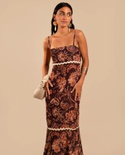 VESTIDO NATALIA · ESTAMPADO -[品牌] Ventas THE-ARE vestido estampado flores largo tirantes corte imperio invitada mujer the are 14