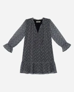 VESTIDO TIMELESS TIES · ESTAMPADO -[品牌] Ventas THE-ARE vestido estampado negro blanco manga larga lazada mujer the are eci img 5