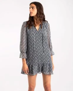 VESTIDO TIMELESS TIES · ESTAMPADO -[品牌] Ventas THE-ARE vestido estampado negro blanco manga larga lazada mujer the are de975bb1 2a2f 4358 98ed eba15af0ac7d