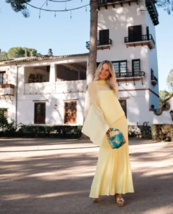 VESTIDO CARLOTA · AMARILLO -[品牌] Ventas THE-ARE vestido largo amarillo gasa tirantes mujer invitada 12 scaled