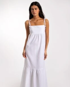 VESTIDO OLIVIA · BLANCO -[品牌] Ventas THE-ARE vestido largo blanco tirantes textura mujer the are 12