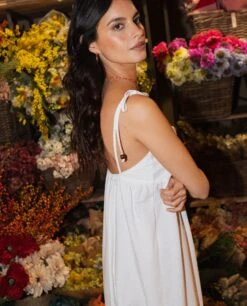 VESTIDO OLIVIA · BLANCO -[品牌] Ventas THE-ARE vestido largo blanco tirantes textura mujer the are 4