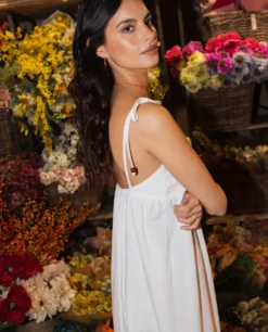 VESTIDO OLIVIA · BLANCO -[品牌] Ventas THE-ARE vestido largo blanco tirantes textura mujer the are 4 scaled