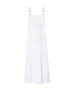 VESTIDO OLIVIA · BLANCO -[品牌] Ventas THE-ARE vestido largo blanco tirantes textura mujer the are eci img 5 scaled