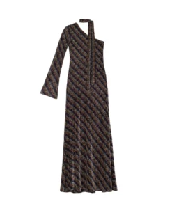 VESTIDO YOURS OR MINE · RAYAS -[品牌] Ventas THE-ARE vestido largo brillo manga larga rayas lazada lurex elegante fiesta mujer the are eci img 5 scaled