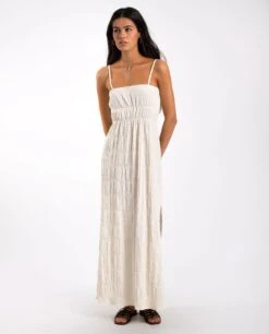 VESTIDO ISLA BONITA · CRUDO -[品牌] Ventas THE-ARE vestido largo crudo palabra de honor tirantes regulables mujer the are 3