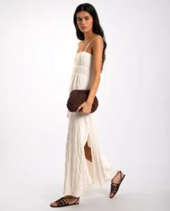 VESTIDO ISLA BONITA · CRUDO -[品牌] Ventas THE-ARE vestido largo crudo palabra de honor tirantes regulables mujer the are eci img 2