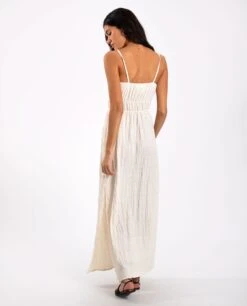 VESTIDO ISLA BONITA · CRUDO -[品牌] Ventas THE-ARE vestido largo crudo palabra de honor tirantes regulables mujer the are eci img 3