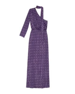 VESTIDO LÉONIE · MORADO -[品牌] Ventas THE-ARE vestido largo estampado asimetrico eventos mujer the are eci img 5