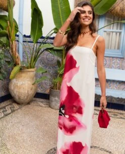 VESTIDO ALEJANDRA · ESTAMPADO -[品牌] Ventas THE-ARE vestido largo estampado floral escote palabra honor tirantes elegante mujer the are 6