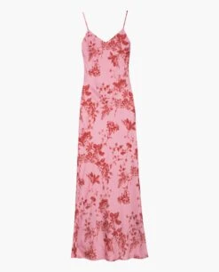 VESTIDO ÚBEDA · ESTAMPADO -[品牌] Ventas THE-ARE vestido largo estampado flores rosa rojo elegante mujer the are eci img 5