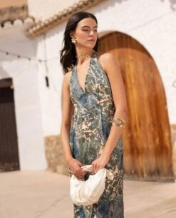 VESTIDO AMAIA · ESTAMPADO -[品牌] Ventas THE-ARE vestido largo estampado paisley escote pico mujer invitada the are 6