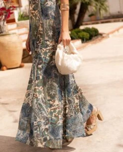 VESTIDO AMAIA · ESTAMPADO -[品牌] Ventas THE-ARE vestido largo estampado paisley escote pico mujer invitada the are 7