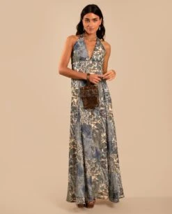 VESTIDO AMAIA · ESTAMPADO -[品牌] Ventas THE-ARE vestido largo estampado paisley escote pico mujer invitada the are eci img 9