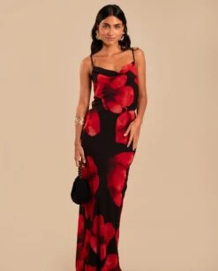 VESTIDO CATALINA · ESTAMPADO -[品牌] Ventas THE-ARE vestido largo lencero tirantes estampado floral volante invitada mujer the are 8