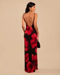 VESTIDO CATALINA · ESTAMPADO -[品牌] Ventas THE-ARE vestido largo lencero tirantes estampado floral volante invitada mujer the are eci img 3