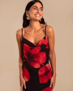 VESTIDO CATALINA · ESTAMPADO -[品牌] Ventas THE-ARE vestido largo lencero tirantes estampado floral volante invitada mujer the are eci img 4