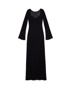 VESTIDO EVENING MEMORIES · NEGRO -[品牌] Ventas THE-ARE vestido largo negro punto elastico espalda abierta mujer the are eci img 5