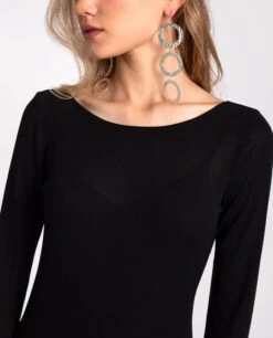 VESTIDO EVENING MEMORIES · NEGRO -[品牌] Ventas THE-ARE vestido largo negro punto elastico espalda abierta mujer the are img 1