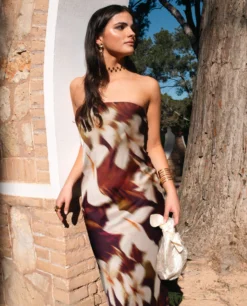 VESTIDO ADRIANA · ESTAMPADO -[品牌] Ventas THE-ARE vestido largo palabra honor estampado floral mujer invitada 4 scaled