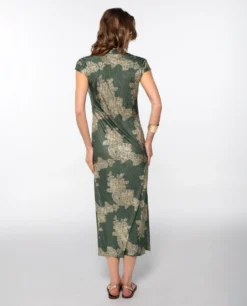 VESTIDO JADE BLOOM · VERDE -[品牌] Ventas THE-ARE vestido largo verde jacquard satinado largo elegante fiesta mujer the are eci img 3 scaled