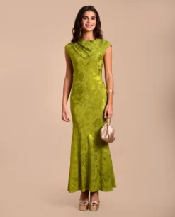 VESTIDO VALENTINA · VERDE -[品牌] Ventas THE-ARE vestido largo verde tejido jacquard sin mangas invitada elegante mujer the are eci img 1 4f8310c0 4cf8 4b80 83f8 484b5340838c scaled