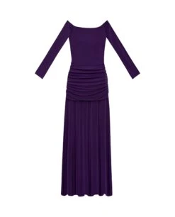 VESTIDO SOPHIE · MORADO -[品牌] Ventas THE-ARE vestido midi ajustado morado manga larga eventos mujer the are eci img 5