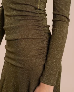 VESTIDO SOPHIE · VERDE -[品牌] Ventas THE-ARE vestido midi ajustado verde manga larga eventos mujer the are eci img 4 scaled