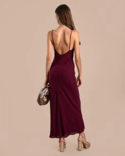 VESTIDO ELOISE · BURDEOS -[品牌] Ventas THE-ARE vestido midi burdeos tirantes lencero eventos mujer the are eci img 3 4d39efef b173 4d32 a30d 0f8fd9da1db7