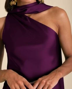 VESTIDO MRS. ABRIL · CIRUELA -[品牌] Ventas THE-ARE vestido midi ciruela lazada mujer the are eci img 4