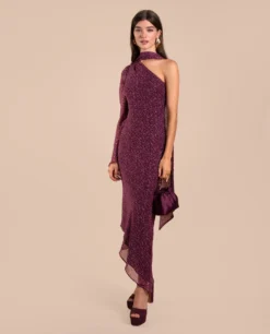 VESTIDO CHLOÉ · ESTAMPADO -[品牌] Ventas THE-ARE vestido midi estampado asimetrico fular eventos mujer the are eci img 2 scaled