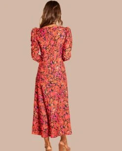 VESTIDO MRS. COLLINS · ESTAMPADO -[品牌] Ventas THE-ARE vestido midi estampado flores manga larga mujer eci img 3