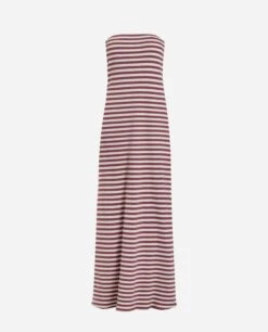 VESTIDO GOOD FEELINGS · BLUSH -[品牌] Ventas THE-ARE vestido midi estampado rayas blush marino palabra honor mujer the are eci img 5