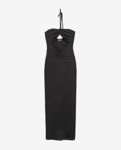 VESTIDO IGNITE THE NIGHT · NEGRO -[品牌] Ventas THE-ARE vestido midi negro apertura mujer the are eci img 5