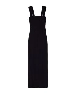 VESTIDO ADRA · NEGRO -[品牌] Ventas THE-ARE vestido midi negro elegante tirantes fruncidos eventos mujer the are eci img 5