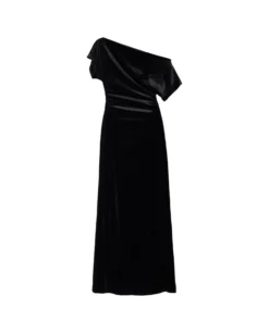 VESTIDO KEEP CLOSE · NEGRO -[品牌] Ventas THE-ARE vestido midi negro terciopelo hombros descubiertos fruncido elegante mujer the are eci img 5 scaled