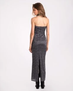 VESTIDO COOLEST GIRL · ZIGZAG -[品牌] Ventas THE-ARE vestido midi palabra honor zig zag blanco negro mujer the are eci img 3