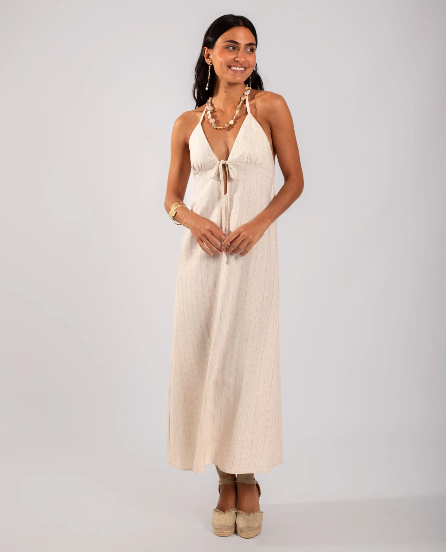 VESTIDO GOLDEN BRUNCH · BEIGE 4 VESTIDO GOLDEN BRUNCH · BEIGE - Imagen 4