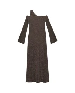 VESTIDO NIGHTGLOW · NEGRO -[品牌] Ventas THE-ARE vestido midi punto negro brillo lurex fiesta mujer the are eci img 25