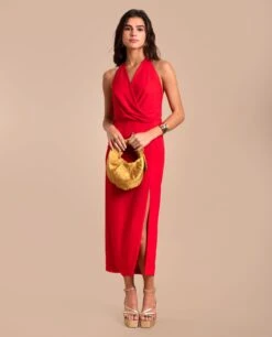 VESTIDO LUCENA · ROJO -[品牌] Ventas THE-ARE vestido midi rojo escote cruzado espalda abierta gasa abertura eventos mujer the are eci img 2 be00978a b56f 4944 8d51 b5f34b8f9c0b