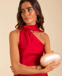 VESTIDO MRS. ABRIL · ROJO -[品牌] Ventas THE-ARE vestido midi rojo lazada mujer the are eci img 4