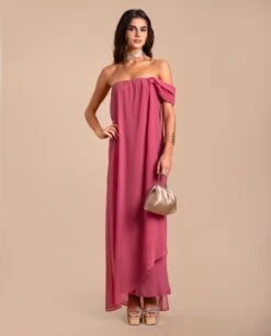 VESTIDO ALMERÍA · BLUSH -[品牌] Ventas THE-ARE vestido midi rosa escote bardot gasa asimetrico eventos mujer the are 9 d82acf77 7423 47c0 a76f 28ccf10d4b8e