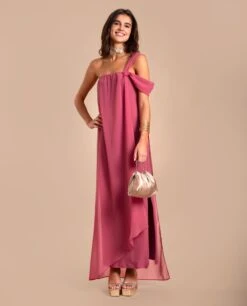 VESTIDO ALMERÍA · BLUSH -[品牌] Ventas THE-ARE vestido midi rosa escote bardot gasa asimetrico eventos mujer the are eci img 1 921105ef 762e 4ca7 8980 7648eac29dc5