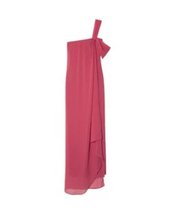 VESTIDO ALMERÍA · BLUSH -[品牌] Ventas THE-ARE vestido midi rosa escote bardot gasa asimetrico eventos mujer the are eci img 5