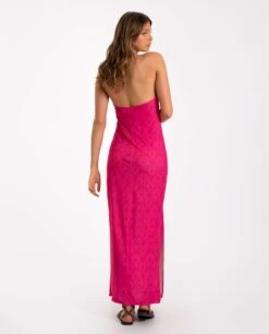 VESTIDO ES VEDRÁ · ROSA -[品牌] Ventas THE-ARE vestido midi rosa estampado halter mujer the are eci img 3