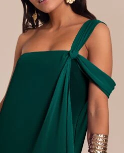 VESTIDO ALMERÍA · VERDE -[品牌] Ventas THE-ARE vestido midi verde escote bardot asimetrico gasa eventos mujer the are eci img 4 c195792d 8a24 4857 89c2 9bc1a275ad18