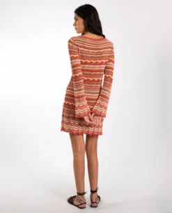 VESTIDO MY HAPPY PLACE · KNIT -[品牌] Ventas THE-ARE vestido mini punto tejido cuello redondo mangas acampanadas mujer the are eci img 3 scaled