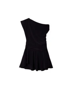 VESTIDO CUTE AFFAIR · NEGRO -[品牌] Ventas THE-ARE vestido negro corto asimetrico fruncidos mujer the are eci img 5