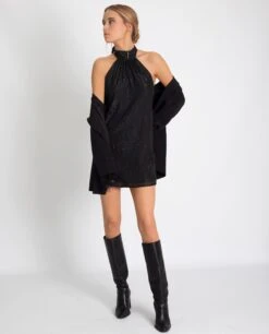 VESTIDO IT WAS EPIC · NEGRO -[品牌] Ventas THE-ARE vestido negro corto escote halter espalda descubierta fiesta mujer the are